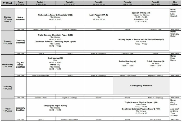 Yr11 GCSE Exams – Summer 2024 – Linton Village College