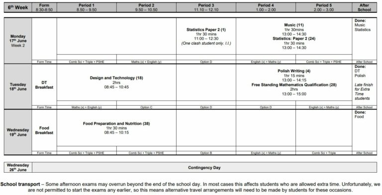 Yr11 GCSE Exams – Summer 2024 – Linton Village College